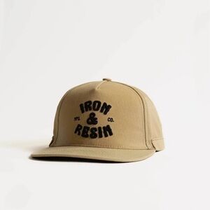 Iron & Resin Tan Carpenter Hat with Black Embroidery